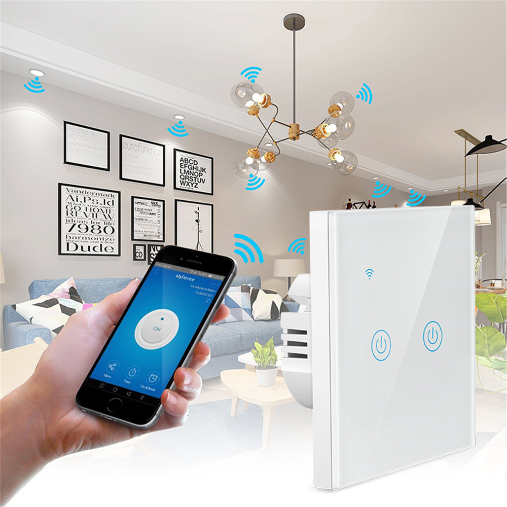 Wifi EU/UK Smart Home 3 gang Wall smart Light Switch Touch Switch For Home Remote Control Switch For Tuya and smart life control