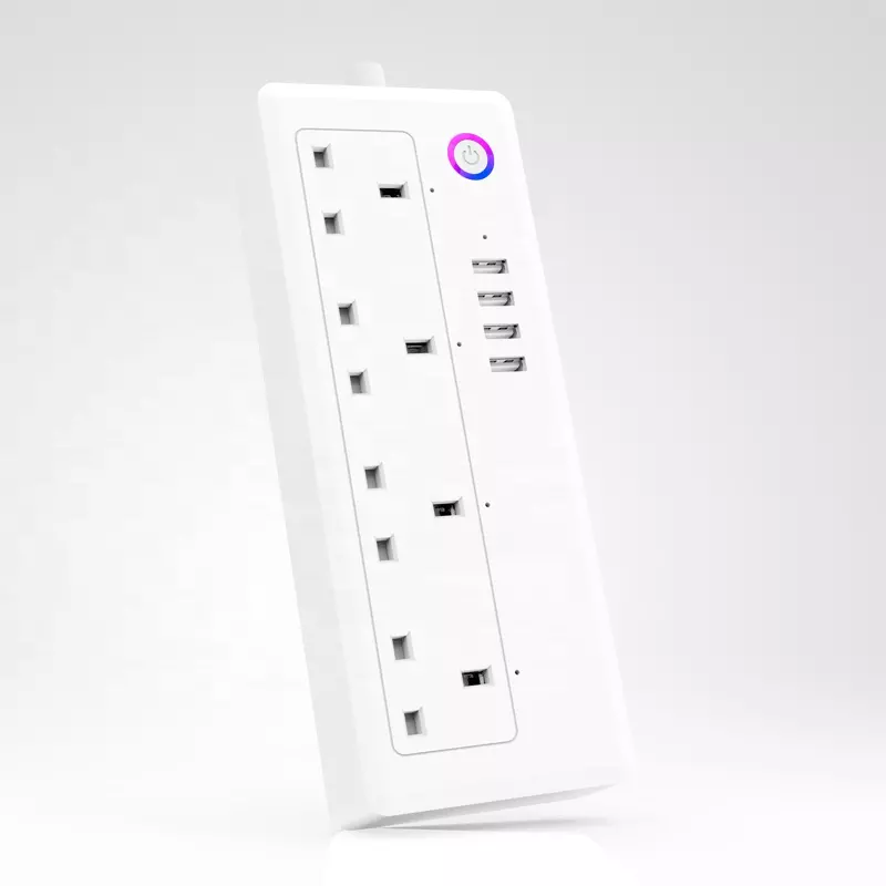 UK WiFi Power Strip with 4 USB Ports Support Alexa Google Home Remote Control Smart Socket Overload Protection Smart Power Strip