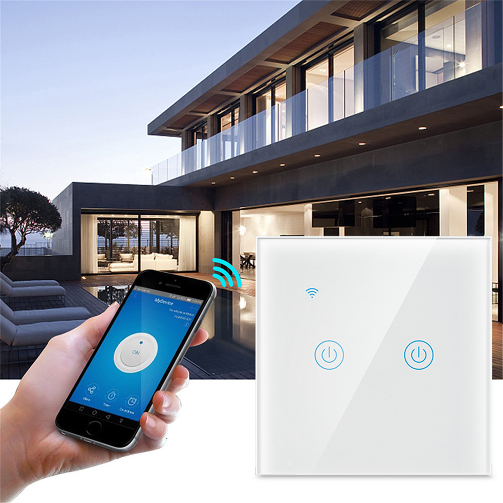 Wifi EU/UK Smart Home 3 gang Wall smart Light Switch Touch Switch For Home Remote Control Switch For Tuya and smart life control