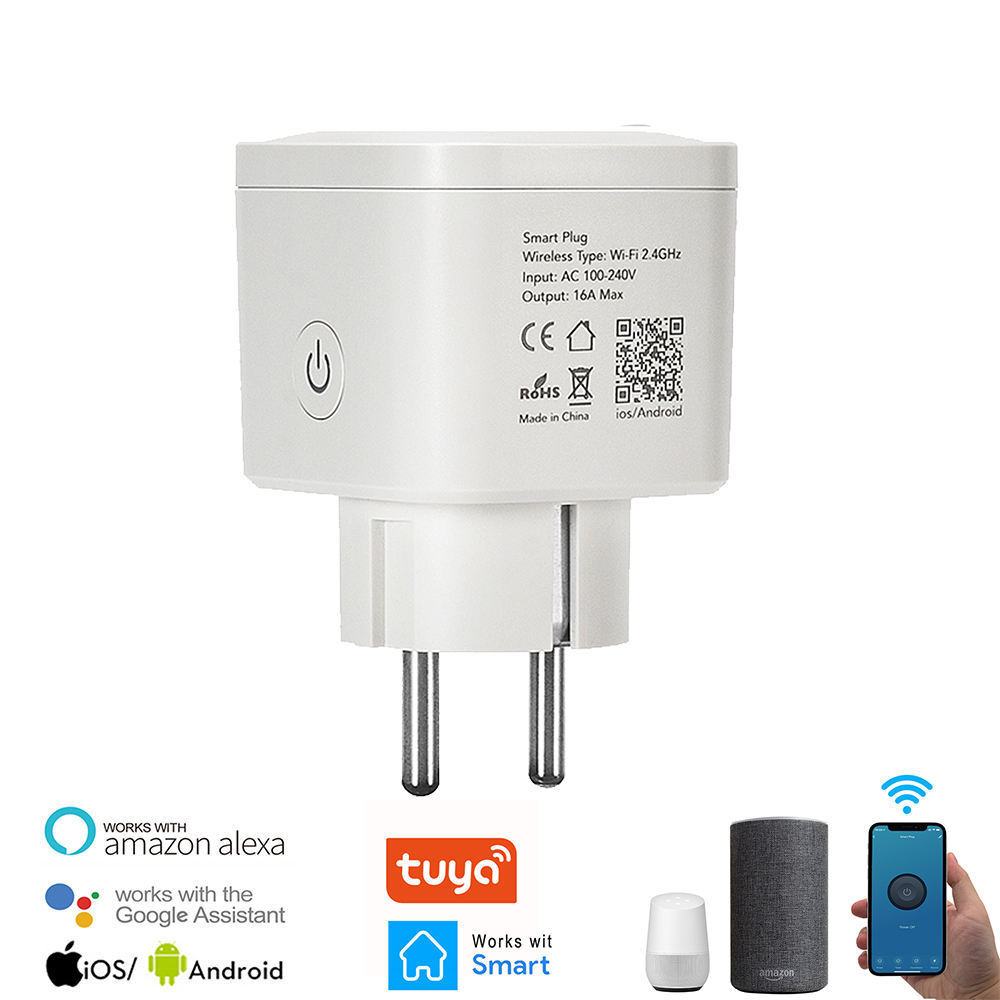 16A 3840W  EU WIFI Plug with Power Metering Timer Schedule APP Control Smart Socket