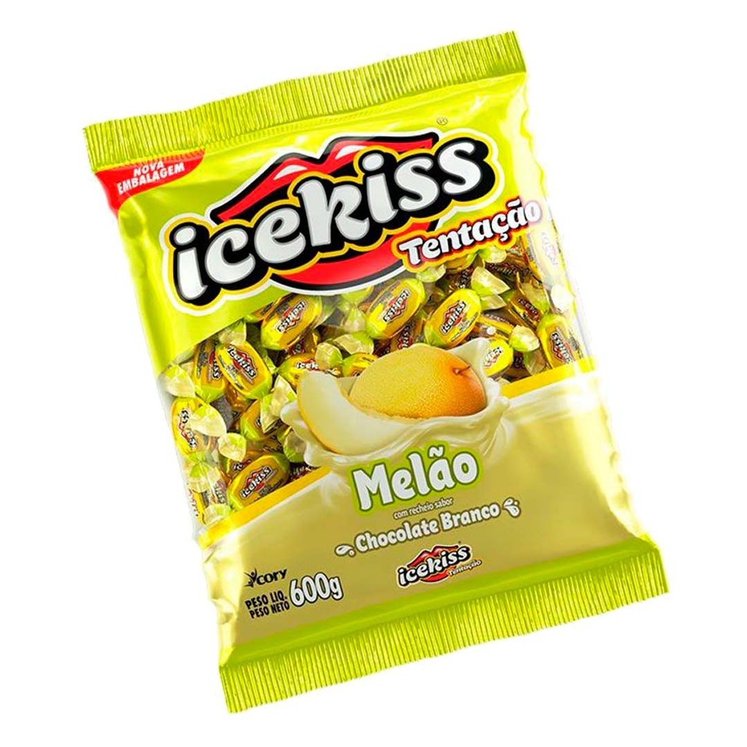 ICEKISS TENTACAO MELON WITH WHITE CHOCOLATE FILLED - Delicious hard candy with melon and white chocolate flavor