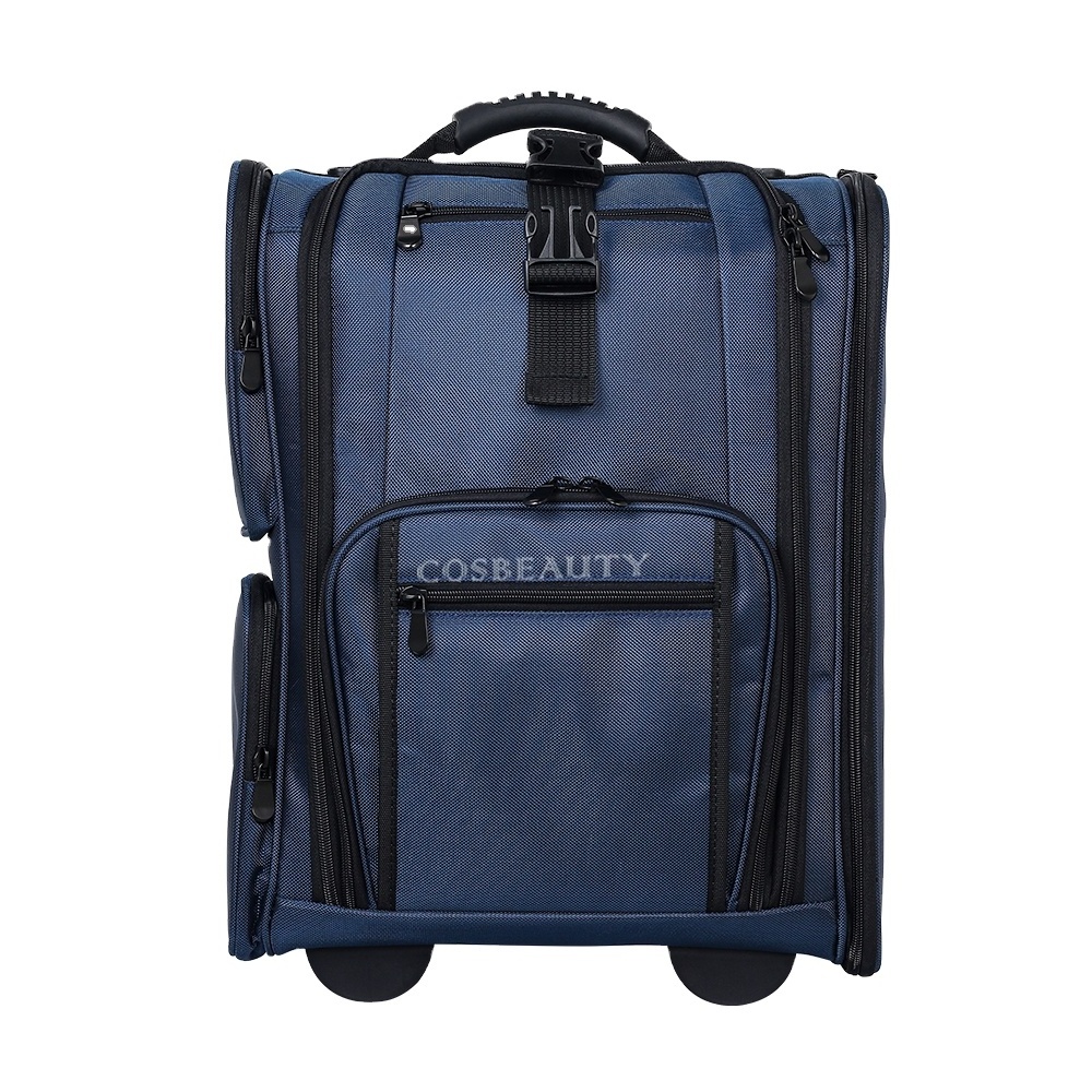 Professional Cosmetic Train Case Travel Rolling Storage Nylon Makeup Organizer Trolley Rolling Makeup Case