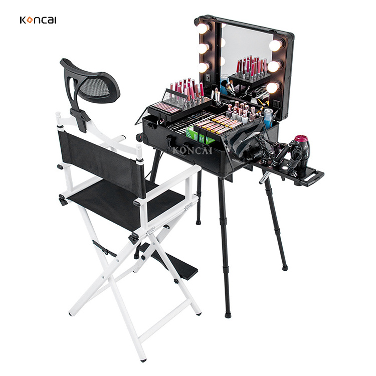 FAMA factory Professional Aluminum Folding Makeup Chair Barber chair beauty salon chair with or without headrest