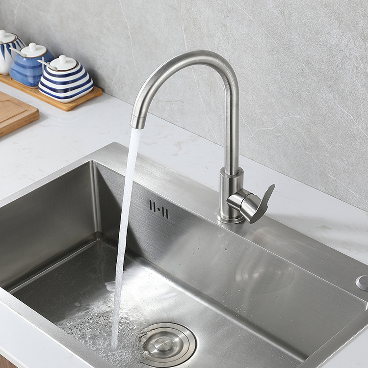 New Style Round Vertical Swivelling Basin Mixer Cold Hot Water Tap Kitchen Sink Sus 304 Faucet