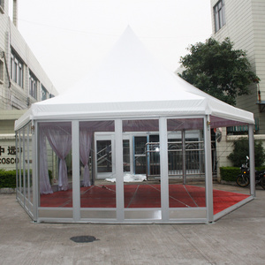 COSCO Customized Permanent Wind Resistant Wedding Pagoda Hexagonal Gazebo Tent With Flooring