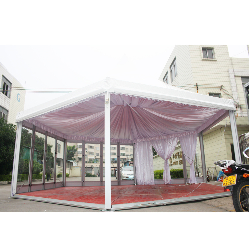 COSCO Customized Permanent Wind Resistant Wedding Pagoda Hexagonal Gazebo Tent With Flooring