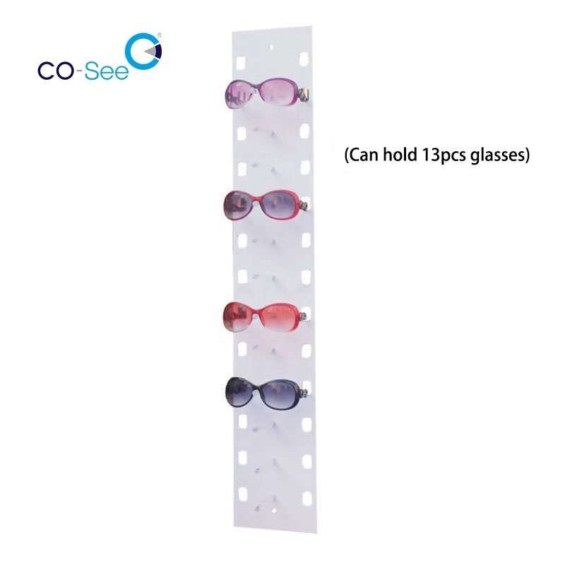 Acrylic Eyeglasses Frame Riser Display Stand Wall Mounted Sunglasses Rack Holder PVC Eyewear Display