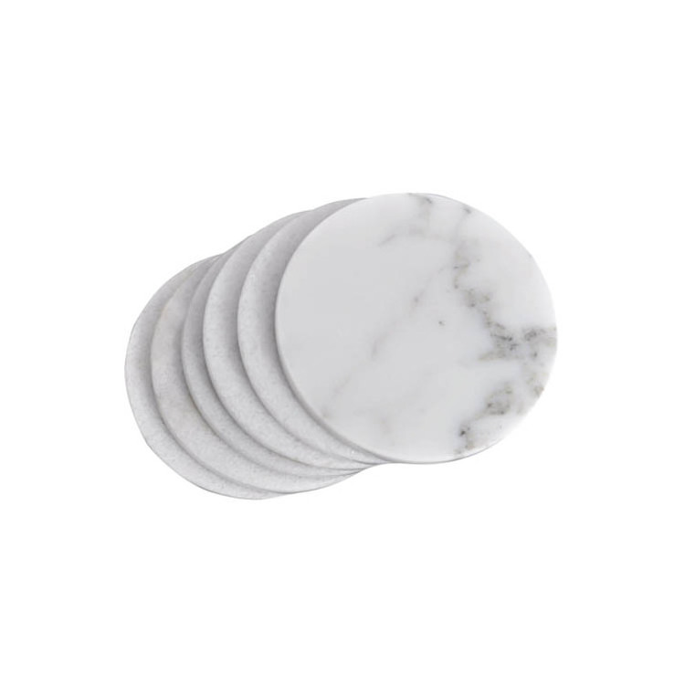 Coster Marble Round Coasters Set of 4 Drinking Cup White Coster for Cupping In Kitchen Accessories