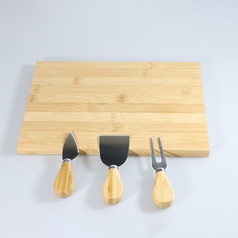 2024 factory wholesale kitchenware slate bamboo cutting board chopping block set with knives decorative food serving trays set