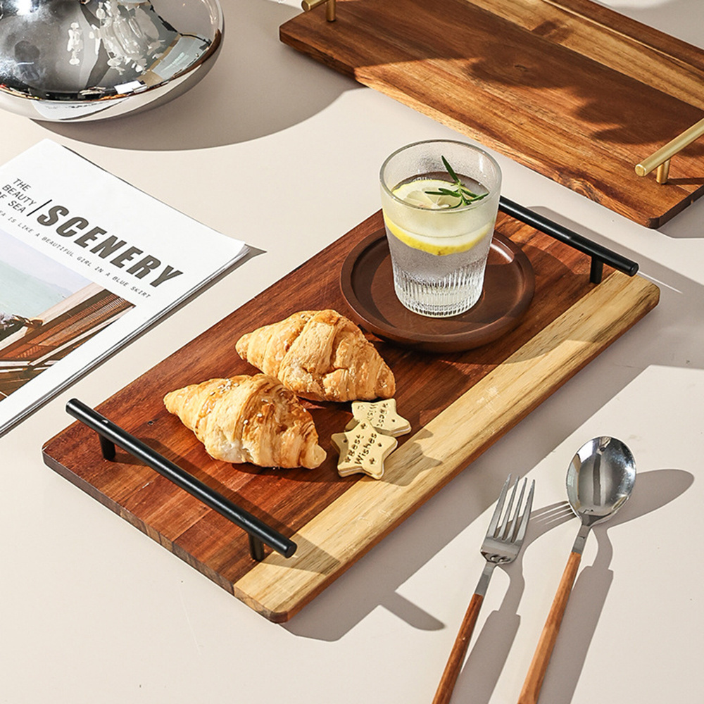 2022 Hot Selling Acacia Wood Lacquered Macaroon Serving Sublimation Blank Tray