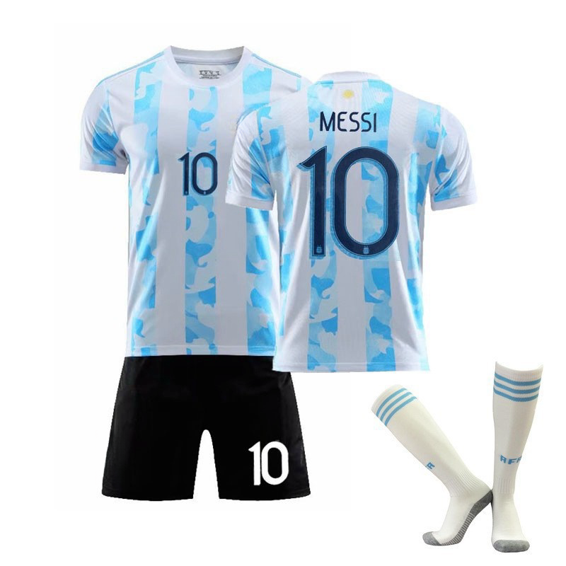 Factory Direct Selling 2021 Football Shirts Argentina 21 No. 10 Messi Soccer Jersey Uniforms Soccer Wear Kit Argentina Jersey