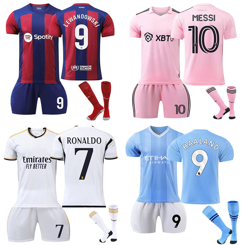 23/24 New Football Wear Argentina Soccer Jersey 10 Messi Miami Jersey Kids Men Soccer Jersey