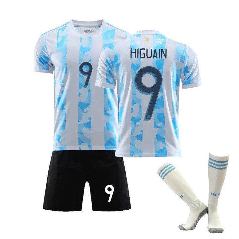 Factory Direct Selling 2021 Football Shirts Argentina 21 No. 10 Messi Soccer Jersey Uniforms Soccer Wear Kit Argentina Jersey