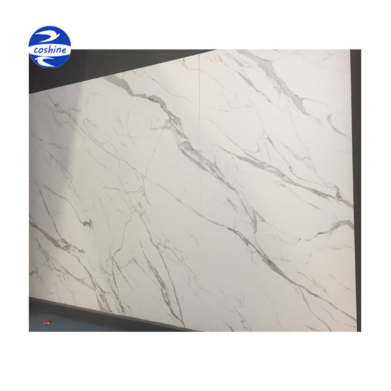 Calacatta white marble look bathroom tv background wall ceramic tiles