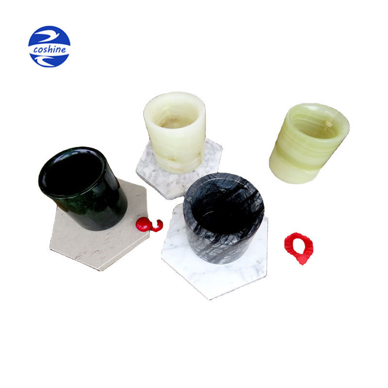 Top 10 popular luxury onyx candle jar Marble stone candle jars