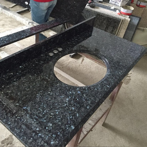 Polished blue stone pearl night granite kitchen prefab countertop blue granite marble top