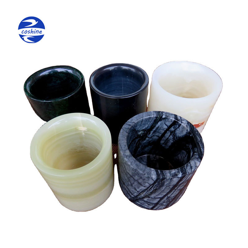 Top 10 popular luxury onyx candle jar Marble stone candle jars