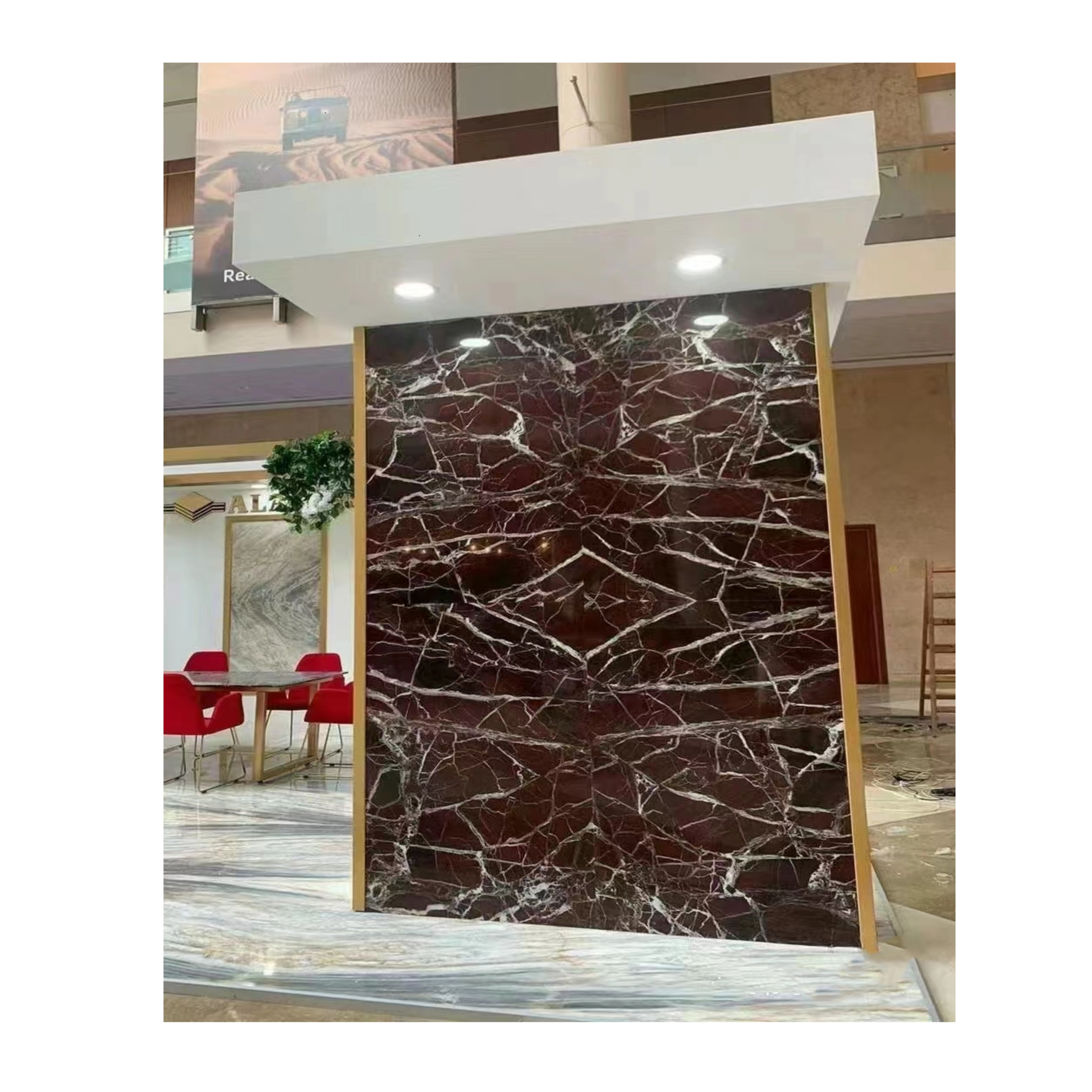 Natural Brown Rose Red Polished Marble Red Rosso Levanto Red Marble With White Veins