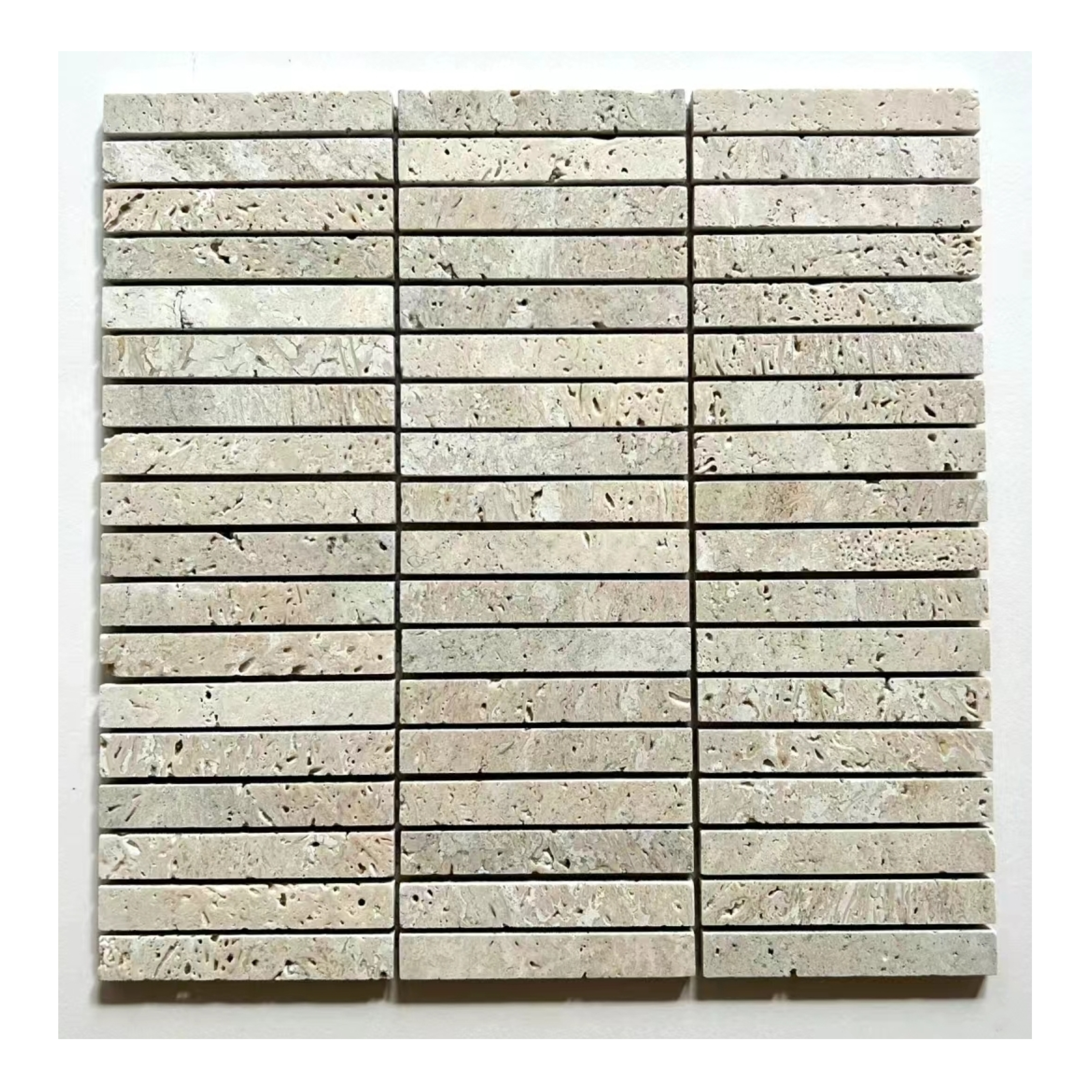 Beautiful Wall Board Modern Bathroom Travertine Marble Mosaic Tile Retro Mosaic Tile For Pillar Decorating Natural Stone Fluted