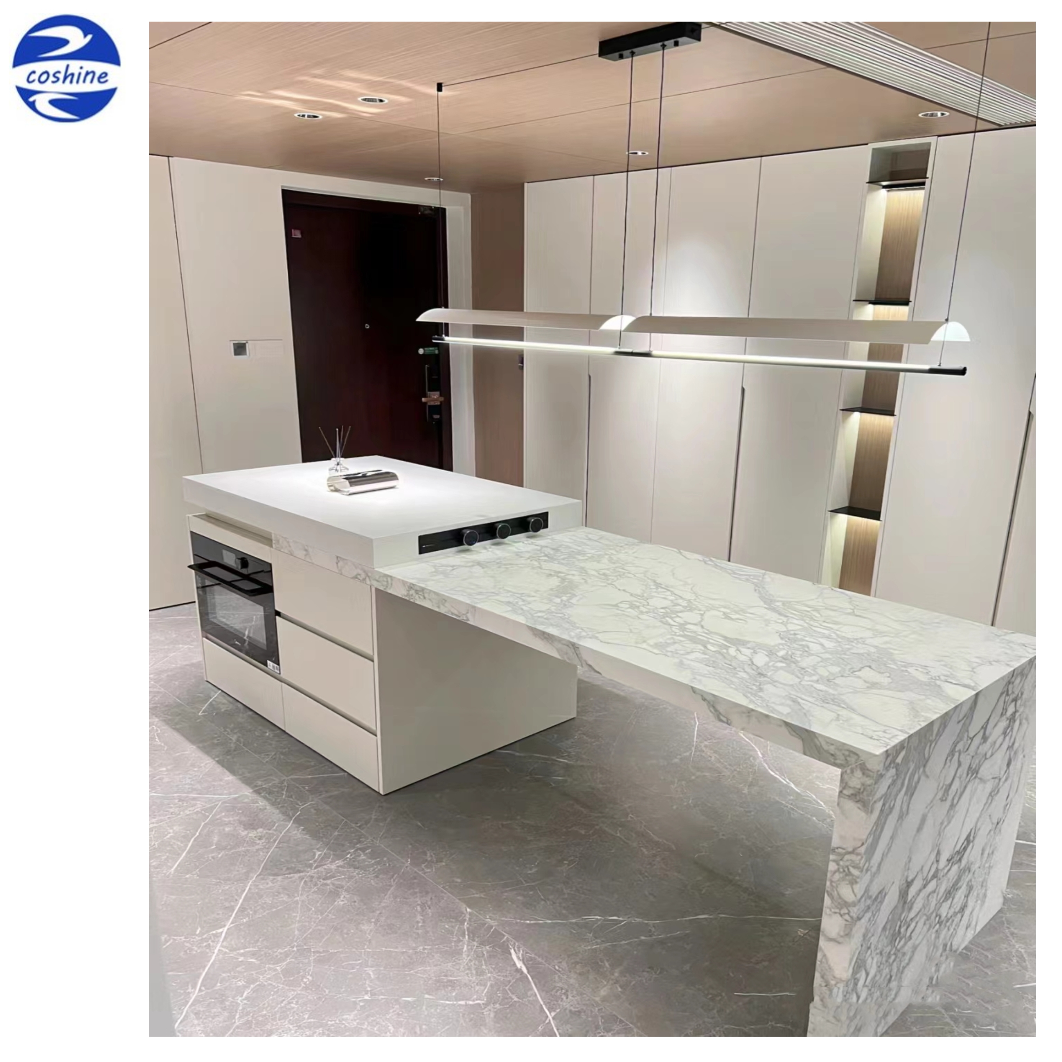 Island Top Marble Look Stone High Quality Hotel Sintered Stone Wall Countertops Artificial Stone Panel