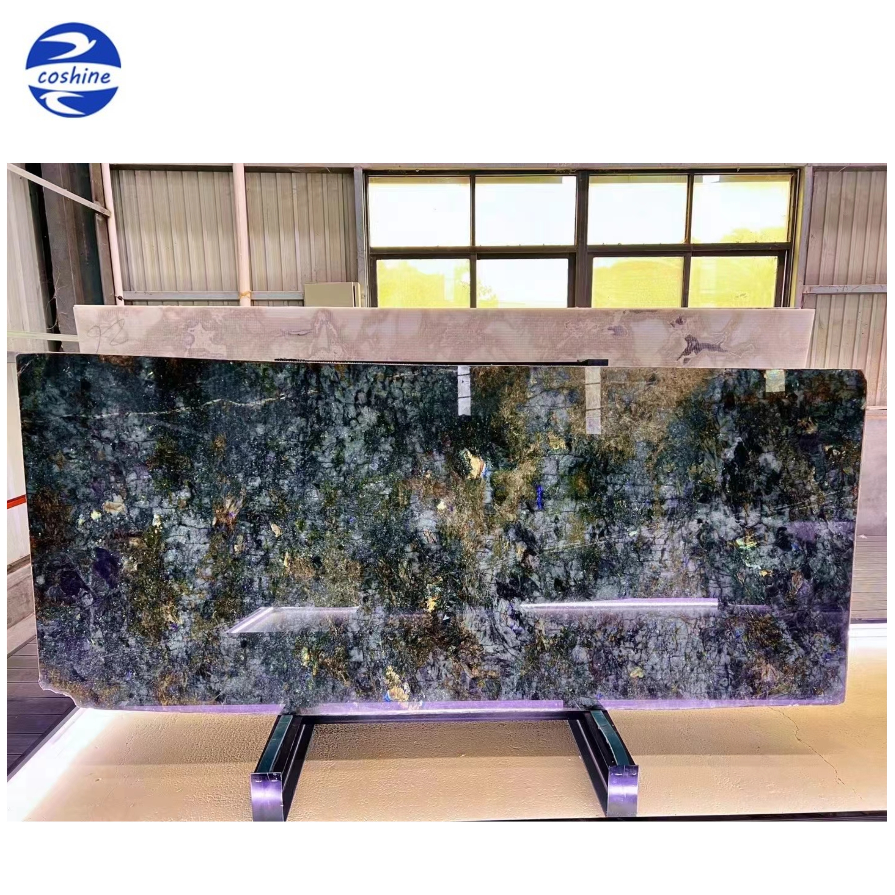 New Arrived Labradorite Blue Green Polish Granite Slab Labradorite Blue Granite Tiles  For Interior Wall Floor Slabs and Tiles