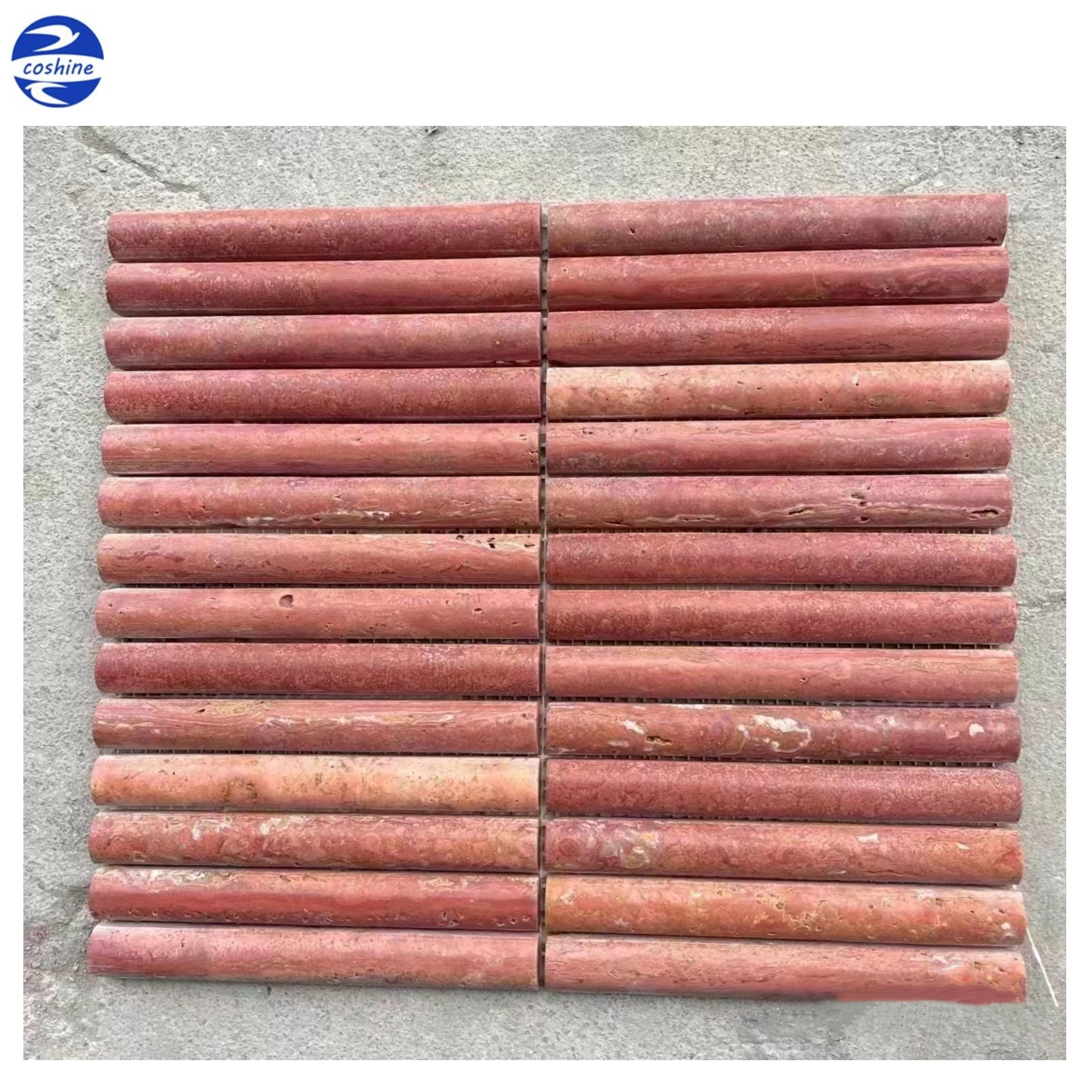 Modern 3d Marble Mosaics Tile Wall Curve Mini Flute Lilac Decoration Ribbed Fluted Red Beige Travertine Tile For Bathroom