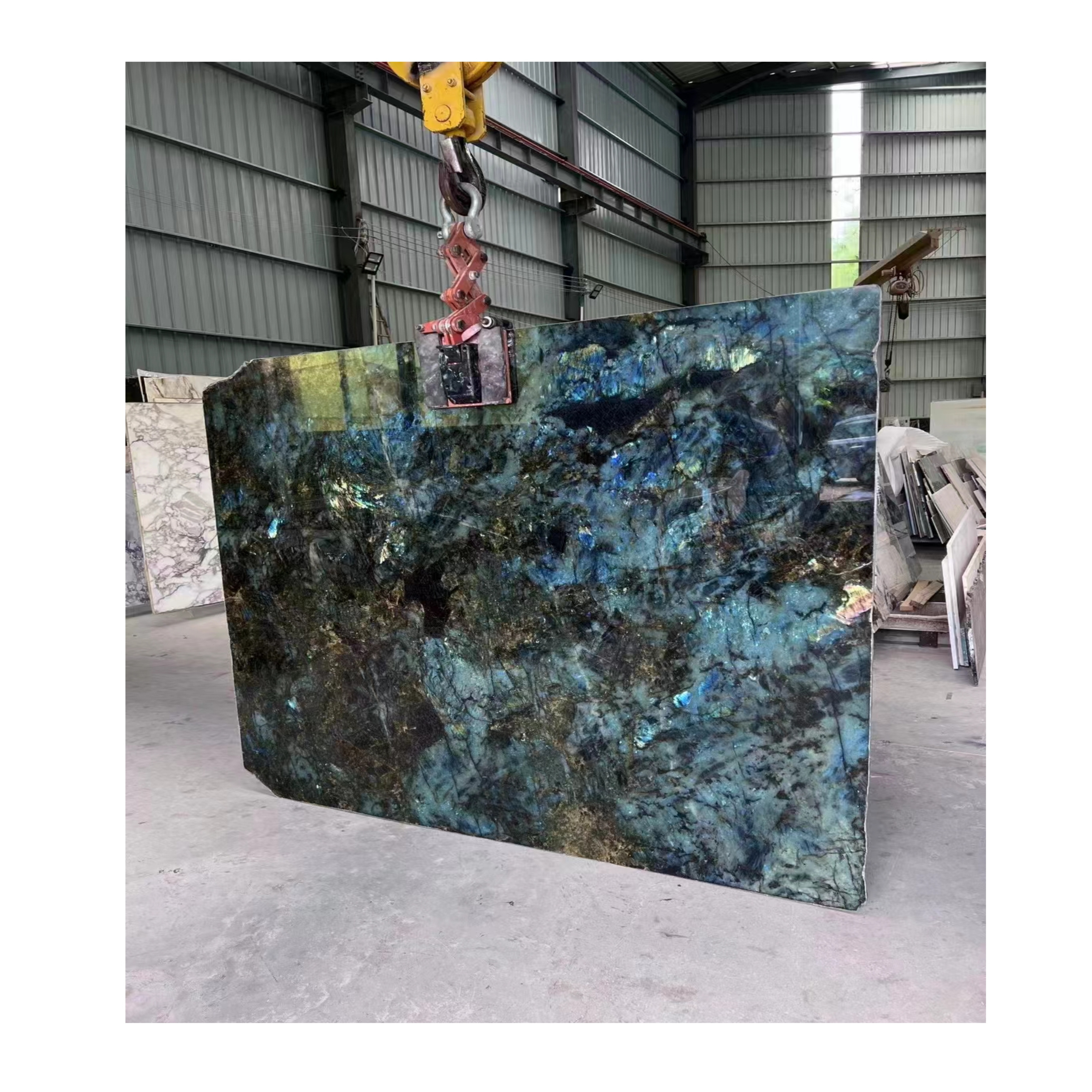 New Arrived Labradorite Blue Green Polish Granite Slab Labradorite Blue Granite Tiles  For Interior Wall Floor Slabs and Tiles