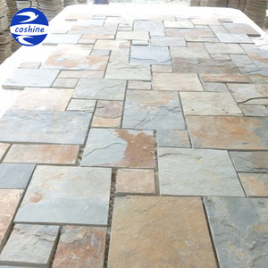 Mesh back Irregular shape rusty slate driveway paver