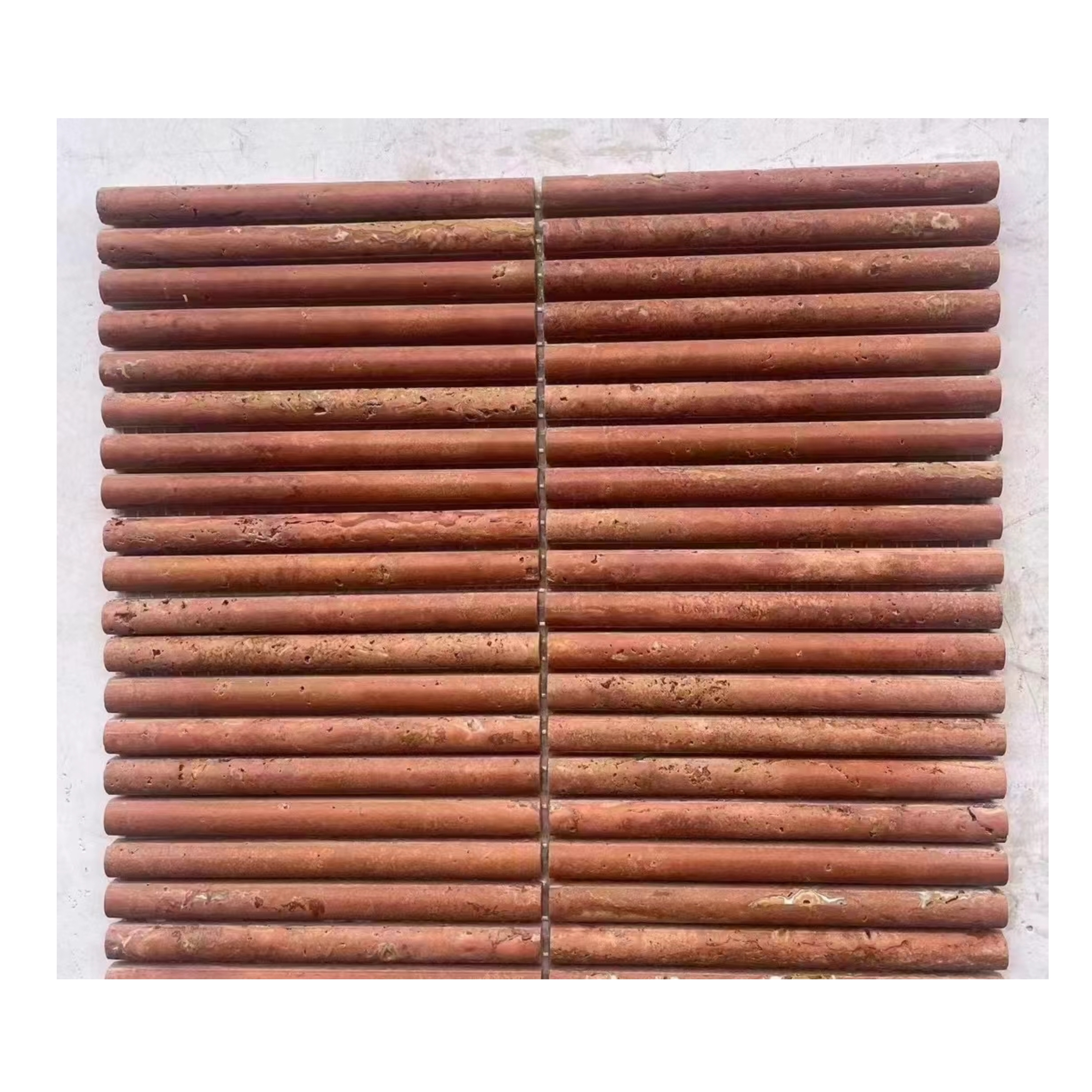 Modern 3d Marble Mosaics Tile Wall Curve Mini Flute Lilac Decoration Ribbed Fluted Red Beige Travertine Tile For Bathroom