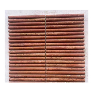 Modern 3d Marble Mosaics Tile Wall Curve Mini Flute Lilac Decoration Ribbed Fluted Red Beige Travertine Tile For Bathroom