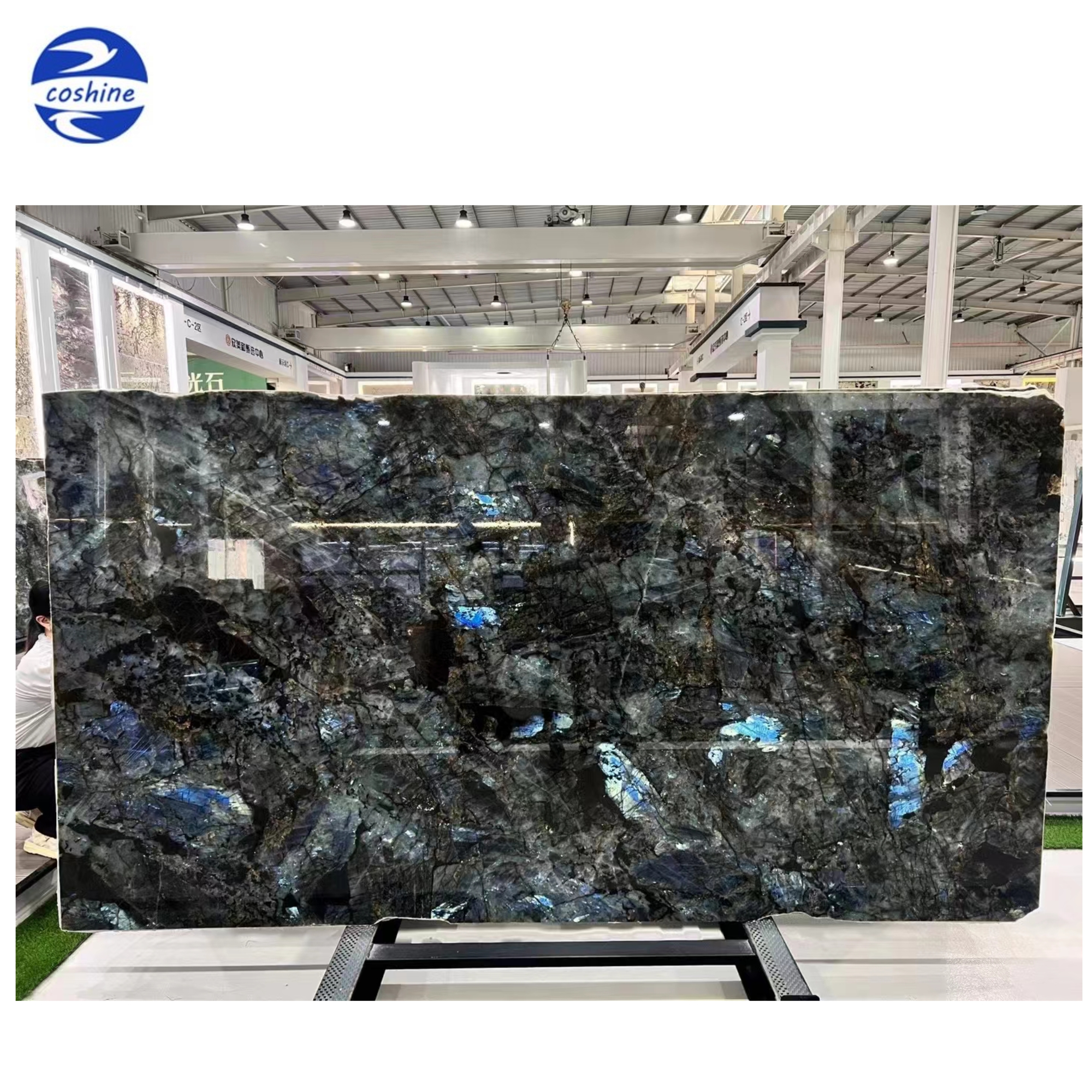 New Arrived Labradorite Blue Green Polish Granite Slab Labradorite Blue Granite Tiles  For Interior Wall Floor Slabs and Tiles