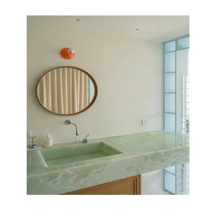 Luxury Green Marble Stone Translucent Green Jade Crystal Onyx Marble Countertop For Villa