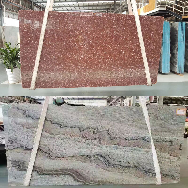 Fantasy natural marble blue green white quartzite stone slabs for countertops