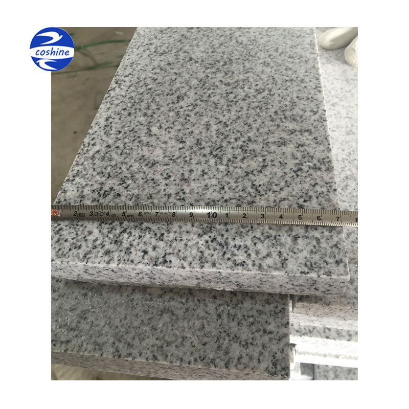 China G603 Light Grey Flamed Granite Paving Tile Outdoor Floor Granite Tile steps risers G603 white granite stairs