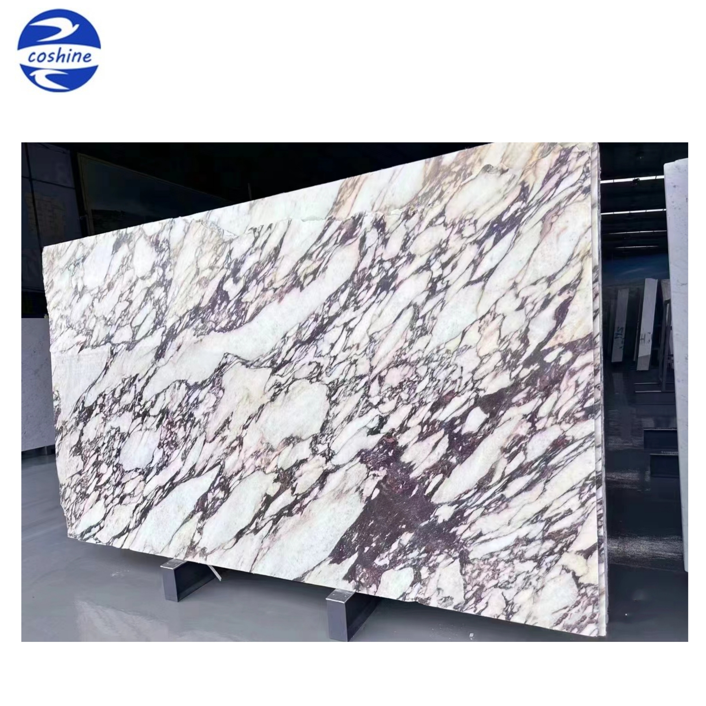 Hot Selling Calacatta Viola Marble Bulgari Purple Marble Stone Feature Wall Decorative Tile Villa Staircase Step Windowsill