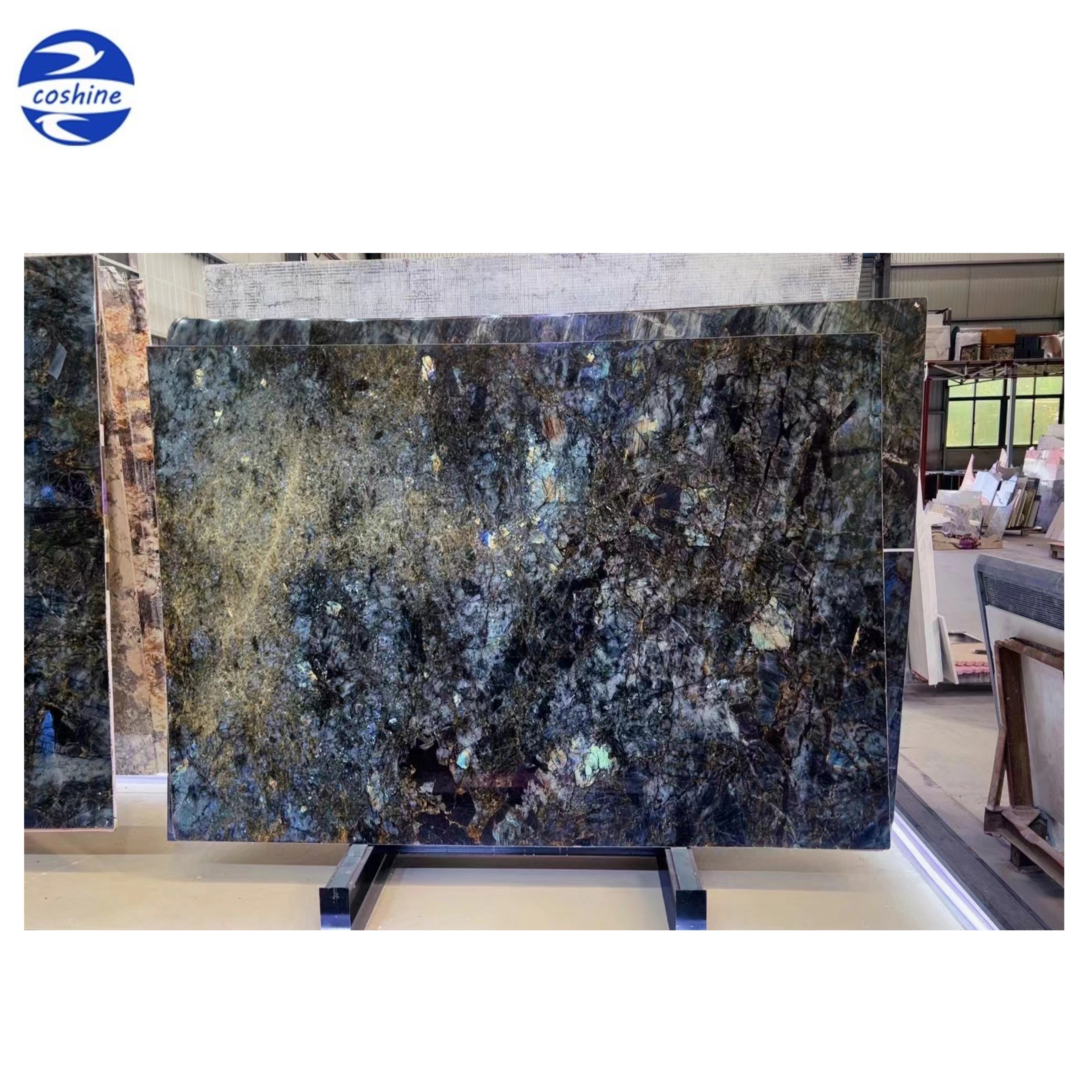 New Arrived Labradorite Blue Green Polish Granite Slab Labradorite Blue Granite Tiles  For Interior Wall Floor Slabs and Tiles