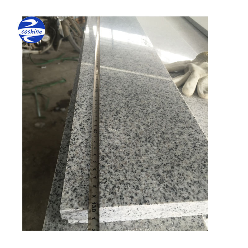 China G603 Light Grey Flamed Granite Paving Tile Outdoor Floor Granite Tile steps risers G603 white granite stairs