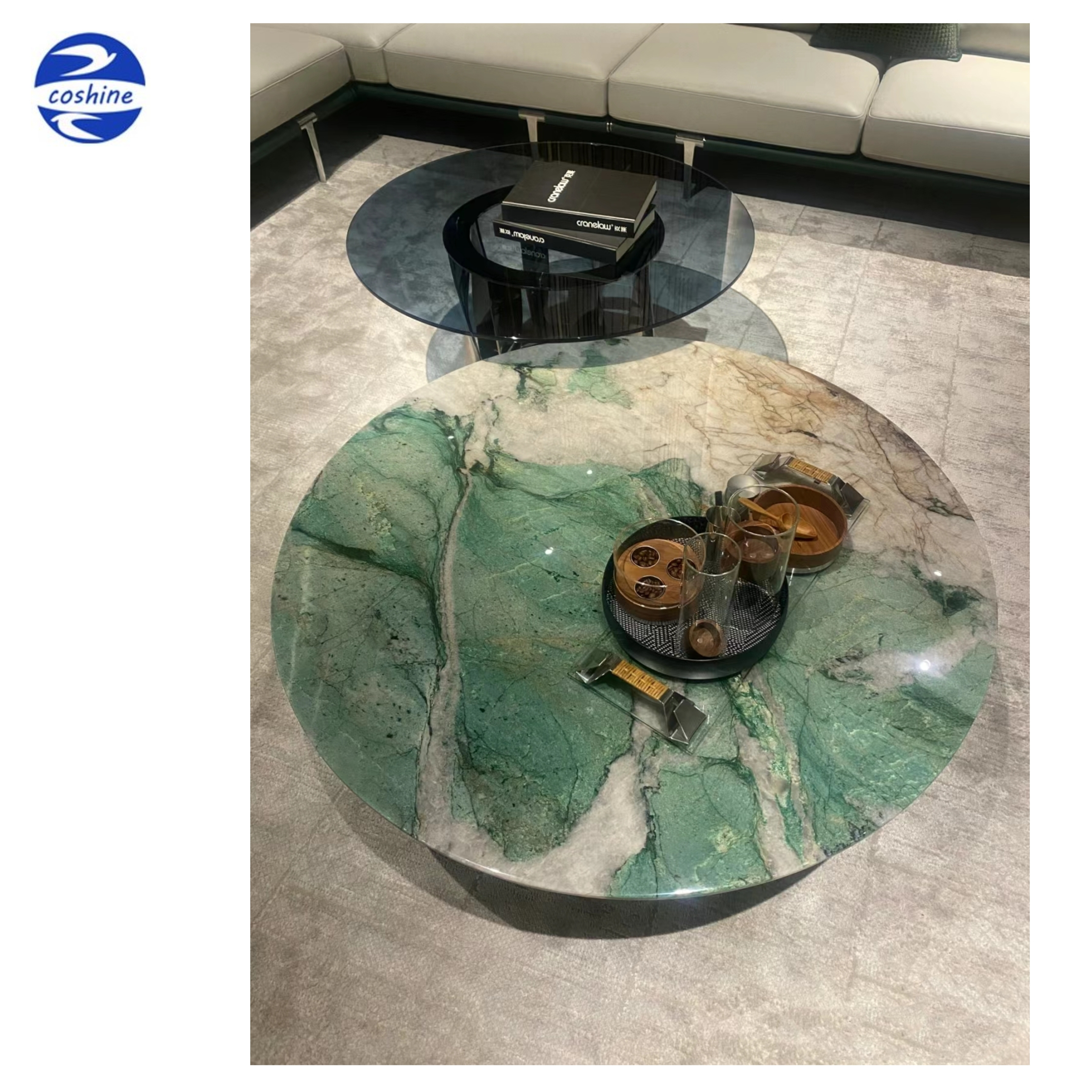 Brazil Luxury Green Quartzite Dining Table Top Fuchsite Crystal Quartzite Furniture Countertop Bathroom Vanity Top Wash Basin