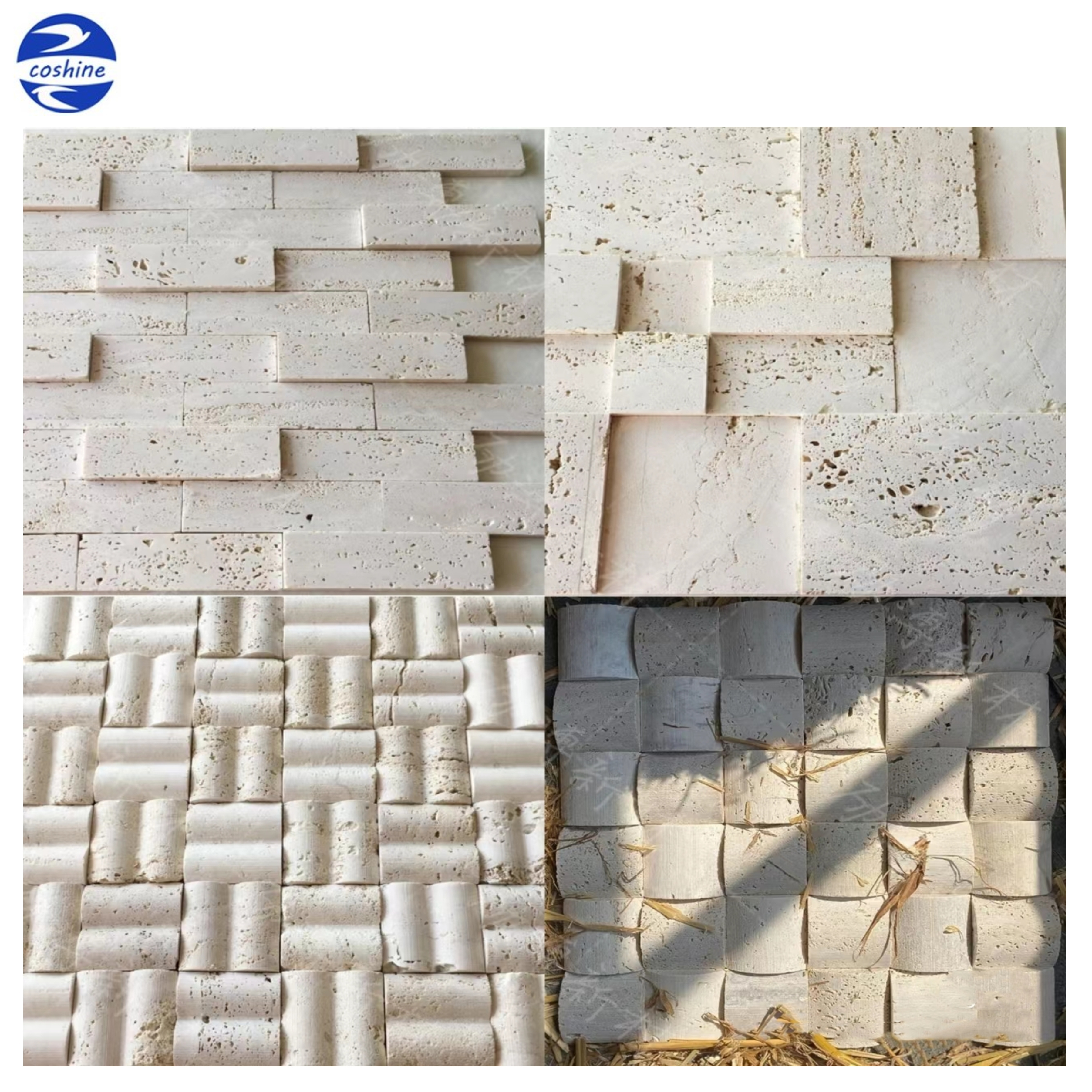 Beautiful Wall Board Modern Bathroom Travertine Marble Mosaic Tile Retro Mosaic Tile For Pillar Decorating Natural Stone Fluted