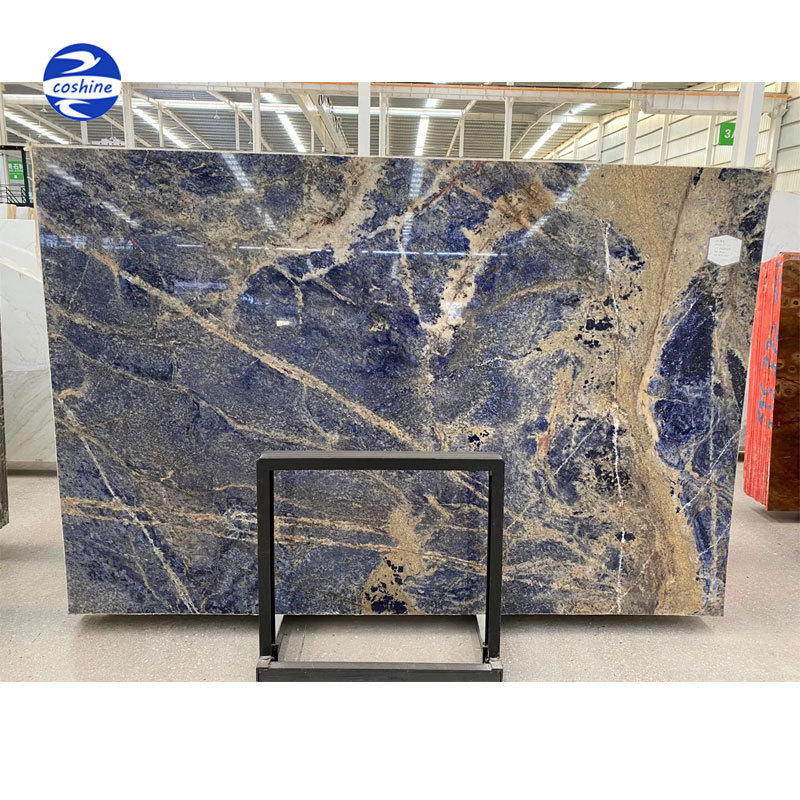 Wholesale macauba leathered blue ice louise stone ocean blue granite slab for countertops