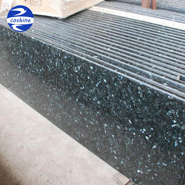 Natural Black Blue Emerald Pearl Granite Price For Kitchen Design