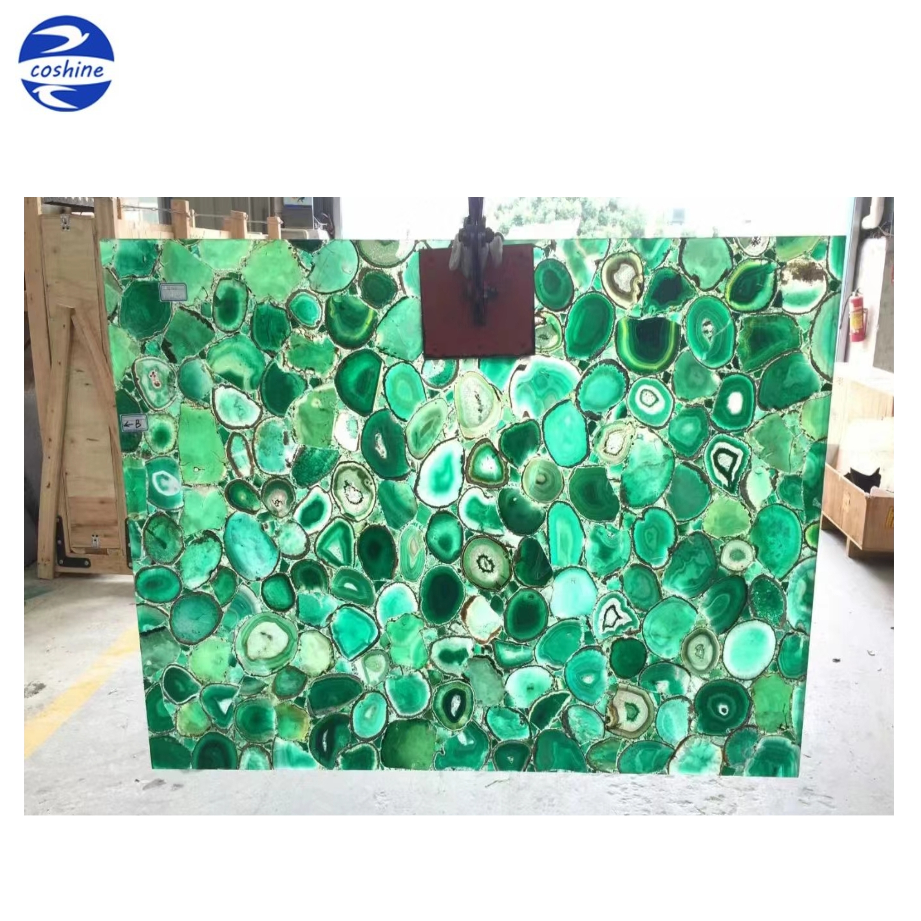 Factory Price Malachite Green Agate Slabs Natural Gemstone For Agate Wall Decor Green Stone With Backlit