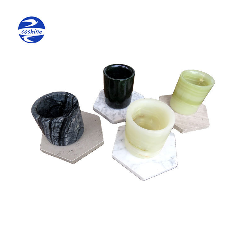 Top 10 popular luxury onyx candle jar Marble stone candle jars