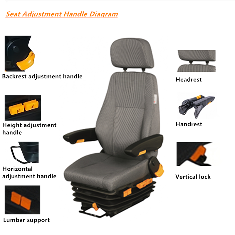 Isri Luxury Duty Air Suspension Seats High Quality Truck Driver Seat for Coaches and Fuso Trucks