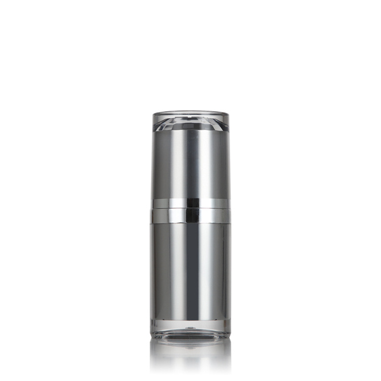 ZA227 Dual Chamber Bottle Silver Acrylic Airless 10ml 30ml 50ml Wholesale Pump Airless Bottle