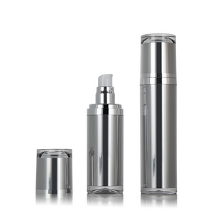 ZA227 Dual Chamber Bottle Silver Acrylic Airless 10ml 30ml 50ml Wholesale Pump Airless Bottle