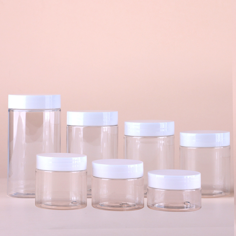 15ml 30ml 80ml 100ml 120ml Clear Cosmetic Cream Body Scrub Butter PET Slime Jars 4oz 6oz 8 oz 12oz 16oz Plastic Jars With Lids