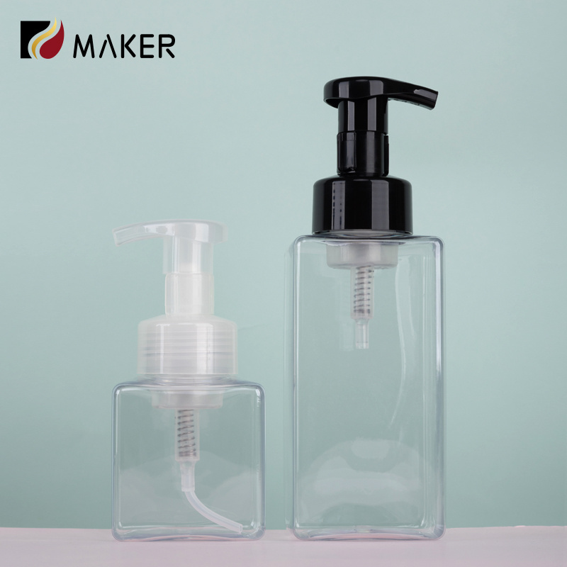 250ml 500ml Square Soap Foam Dispenser Pump Bottle Amber Green Foam Pump Bottles Cubic Plastic Travel Mousse Foam Bubble Bottle