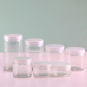 Wholesale Clear Cosmetic Cream Body Scrub Butter 15ml 30ml 80ml 100ml 120ml 500ml Food Grade PET Hemp Plastic Jars With Lids