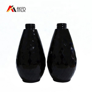 Unique shape design 650ml black PET plastic hair conditioner shampoo bottle with lotion pump